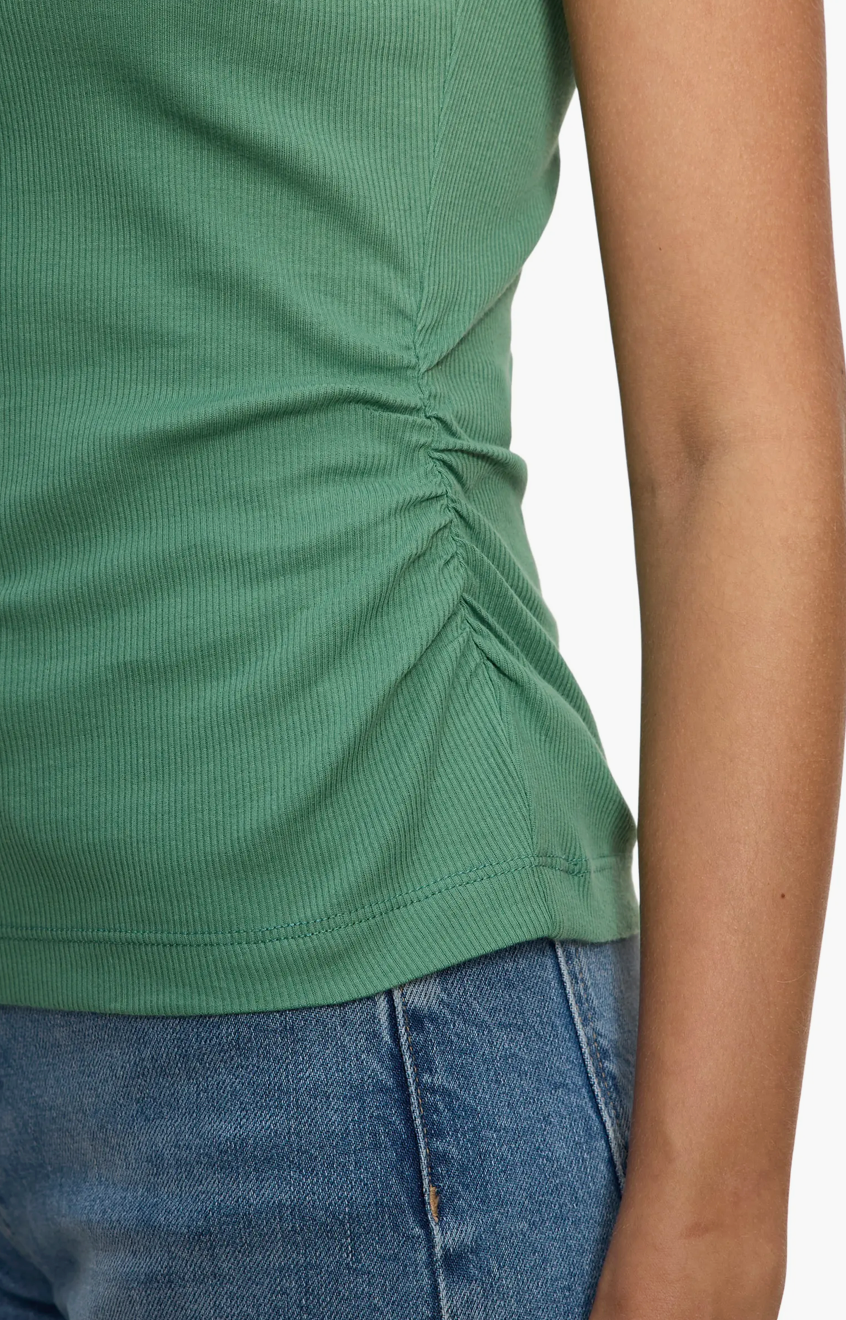 SA Ribbed Ruched Tank GREEN JUICE