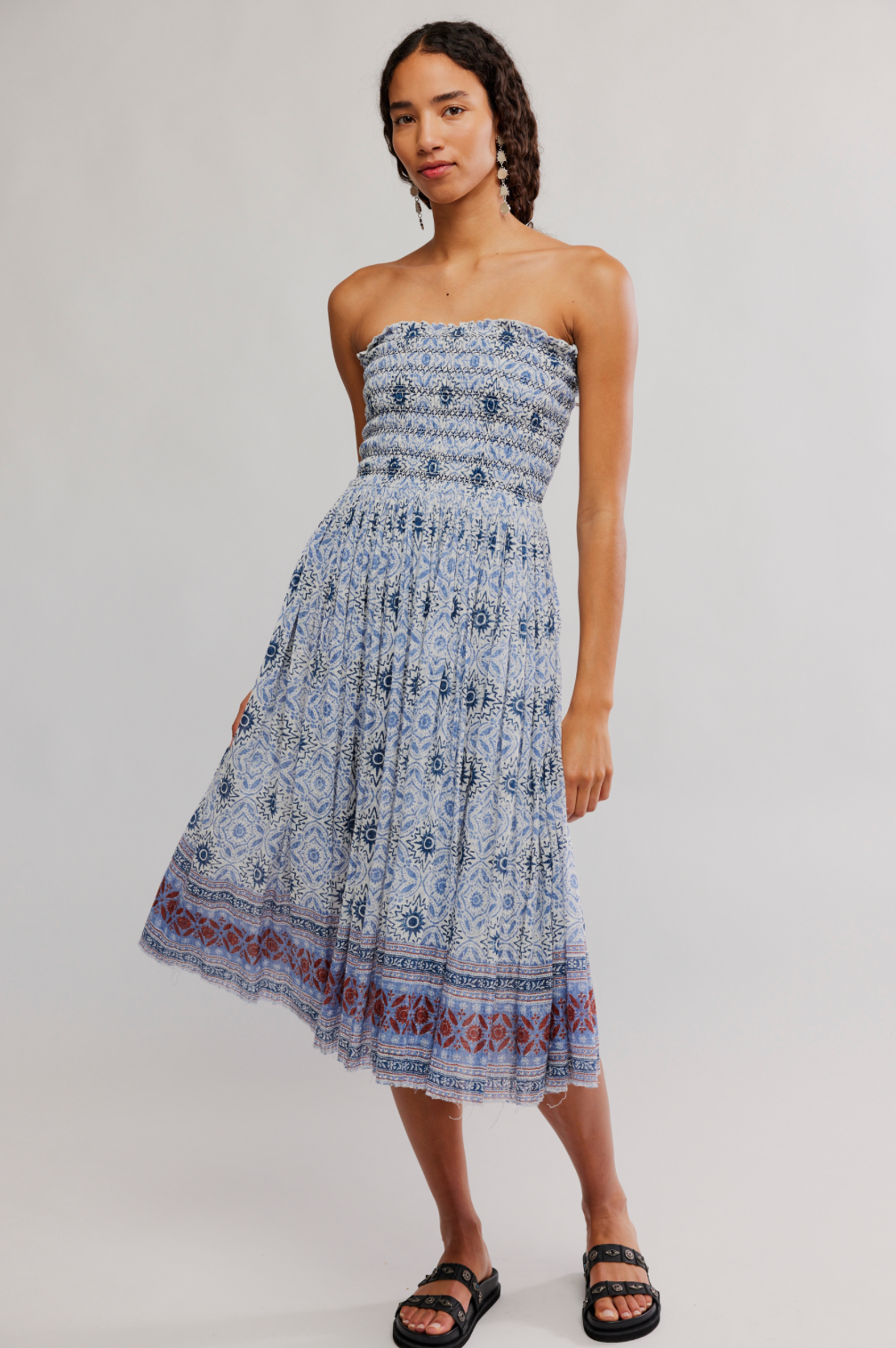 Free People Ravenna Printed Maxi Skirt - BLUEBIRD COMBO