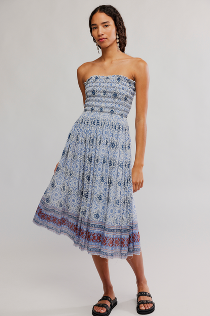 Free People Ravenna Printed Maxi Skirt - BLUEBIRD COMBO