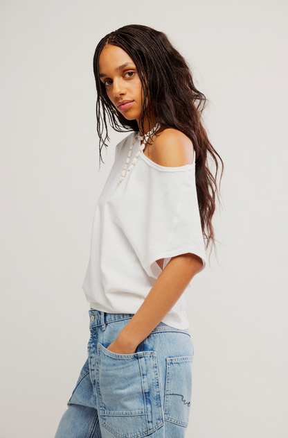 Free People Peggy Tee - CLEAN IVORY