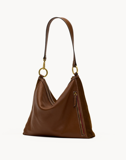 HAM Kyle Large CINNAMON SUEDE/ANTIQUE GOLD