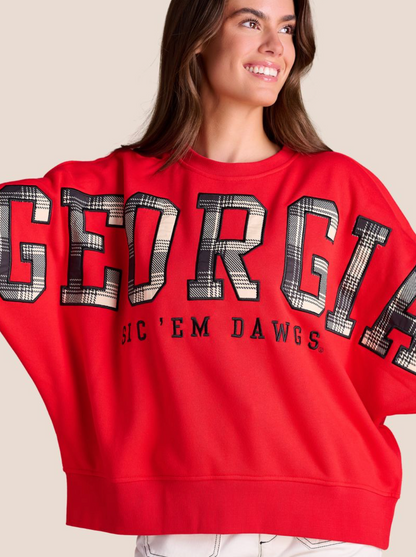 Stewart Simmons The Heritage Plaid Crewneck - RED