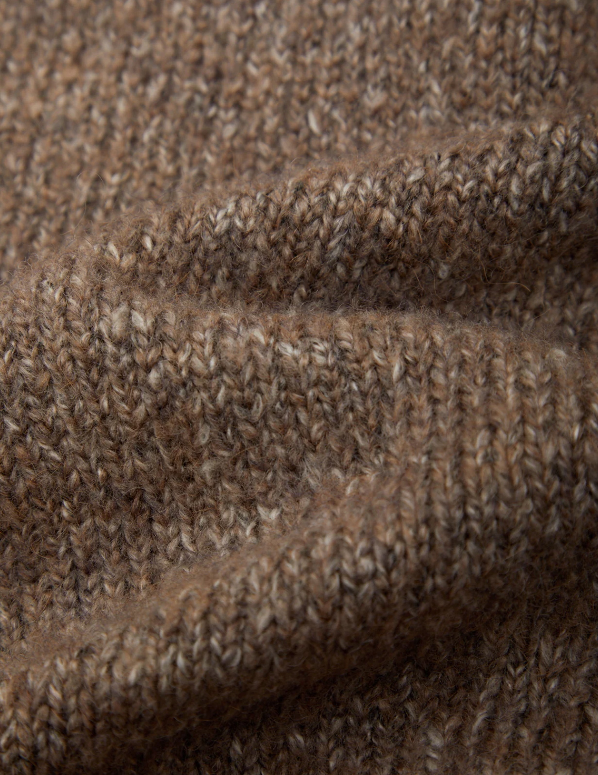 525 Boxy Snap Front Henley Sweater MUSHROOM MELANGE