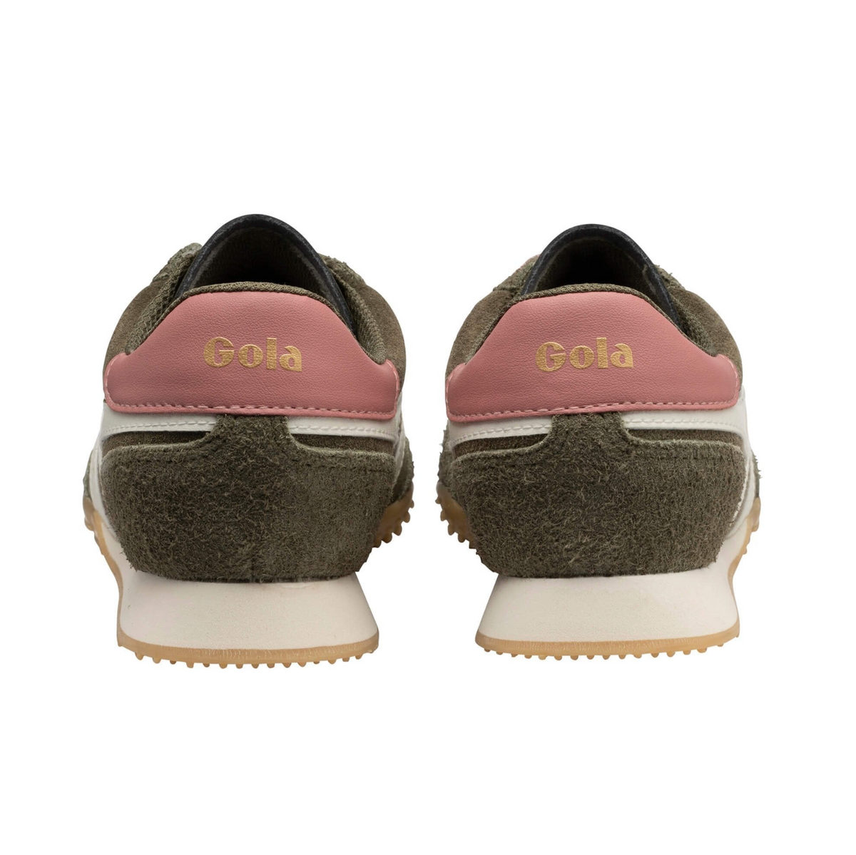GOLA Sprinter Suede Sneakers - KHAKI/OFF WHITE/CORAL PINK