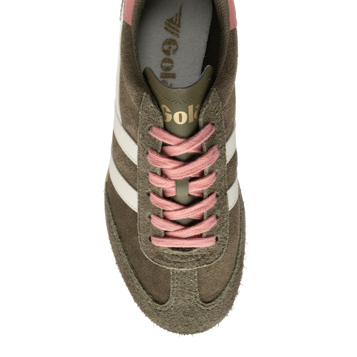 GOLA Sprinter Suede Sneakers - KHAKI/OFF WHITE/CORAL PINK