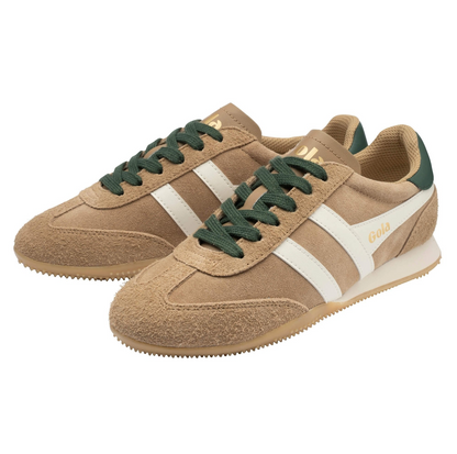 GOLA Sprinter Suede Sneakers - LIGHT CARAMEL/OFF WHITE/EVERGREEN