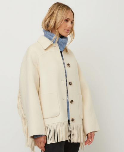 Fifteen Twenty Yara Fringe Jacket - CREAM