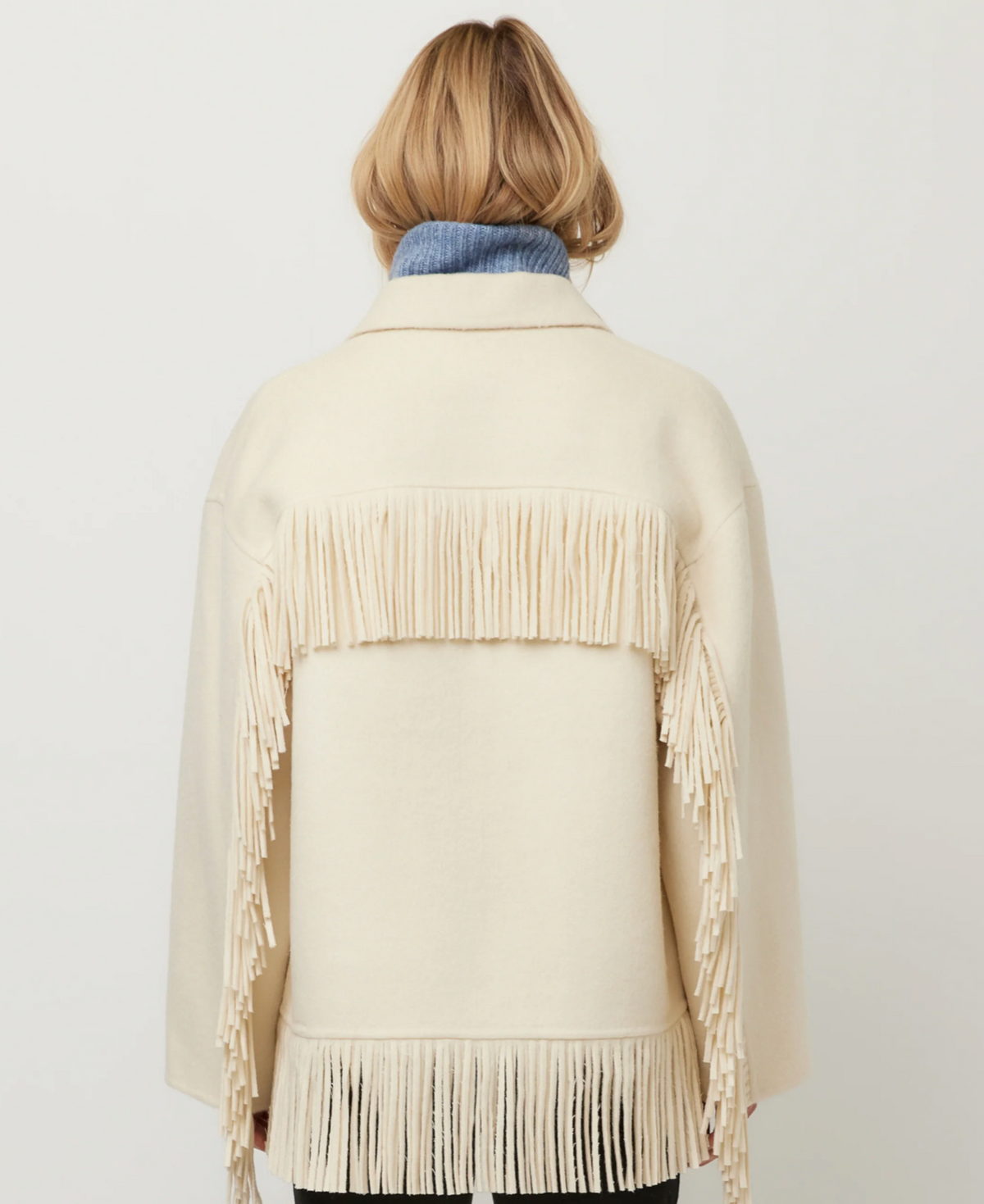 Fifteen Twenty Yara Fringe Jacket - CREAM