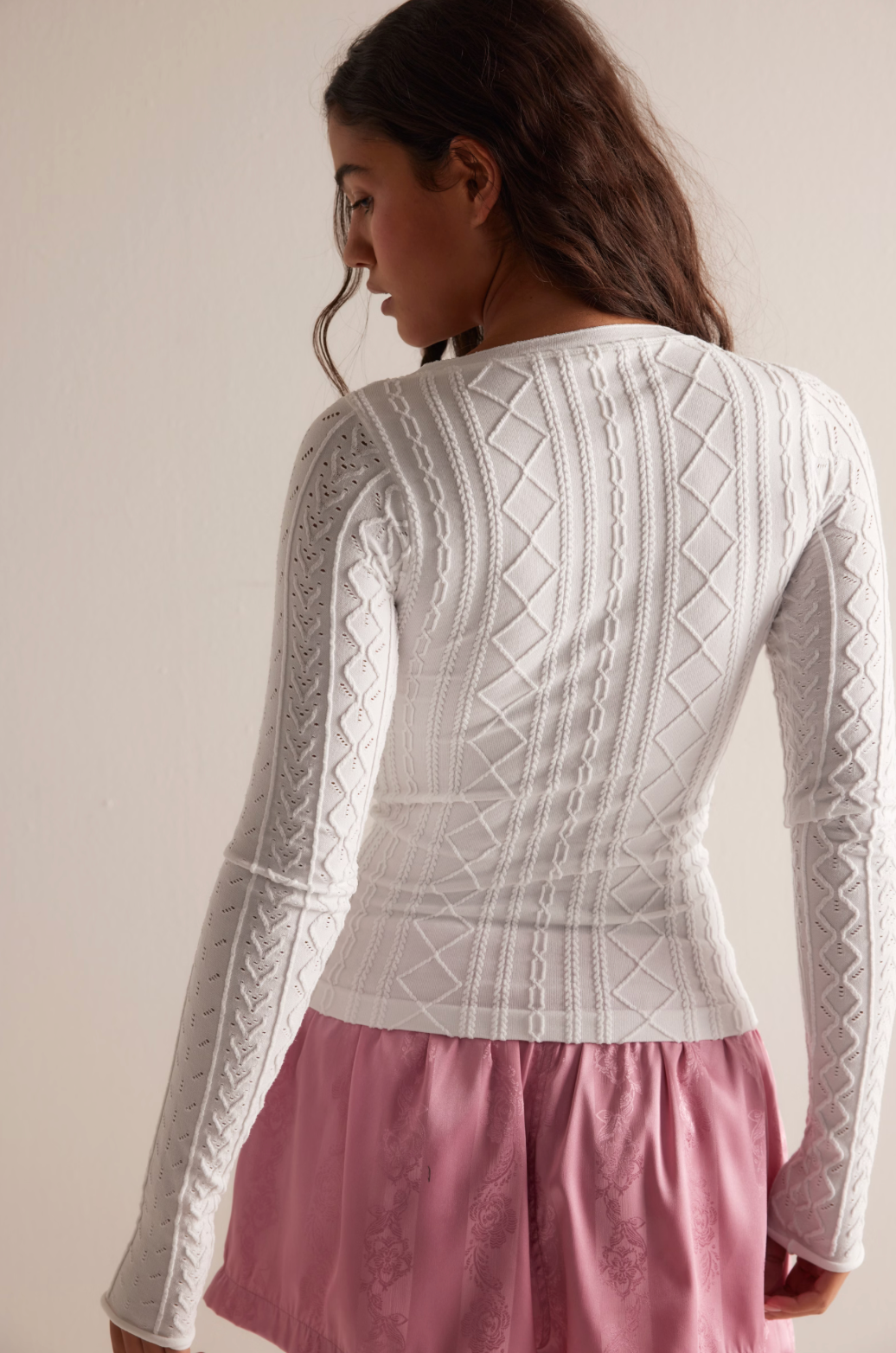 Free People So Soft Seamless Modal Cable Layer - CLEAN IVORY