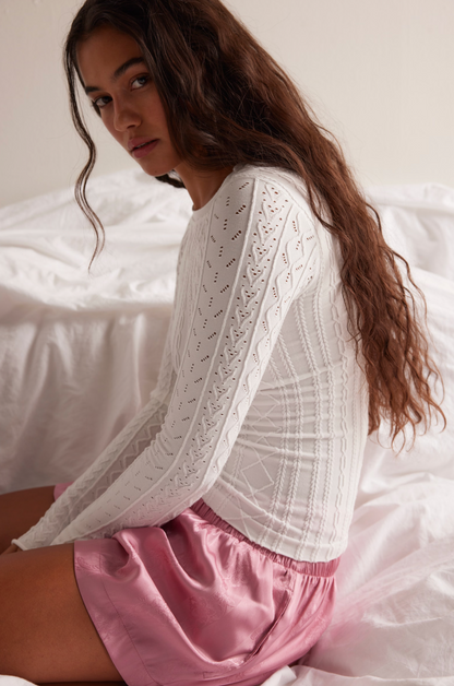 Free People So Soft Seamless Modal Cable Layer - CLEAN IVORY