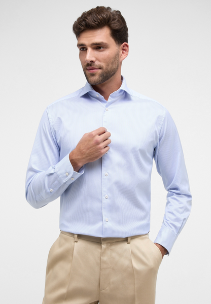 ETERNA Luxury Micro Stripe Modern Fit Shirt Cutaway Collar SKY