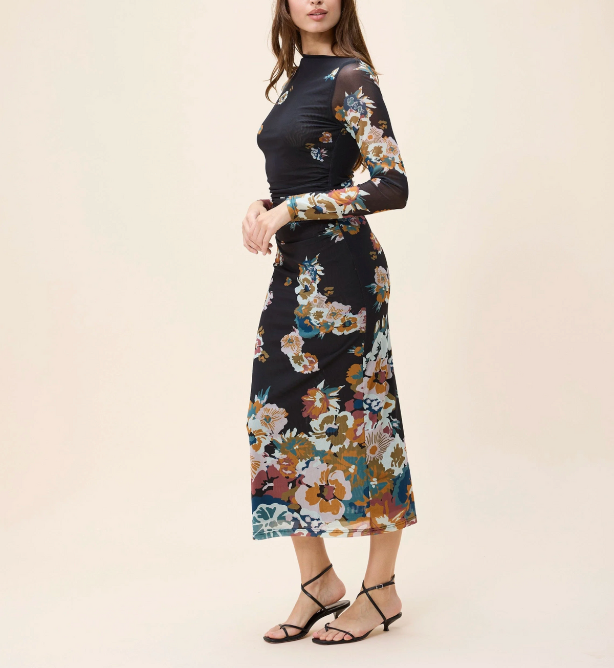 Cleobella Lura Mesh Midi Dress - VITET FLORAL PRINT