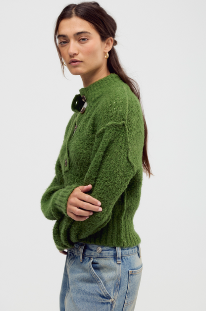 Free People Tucked Henley Pullover - COURTYARD COMBO