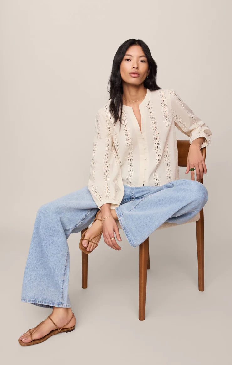 Z Supply Louella Button Up Top - CLOUD