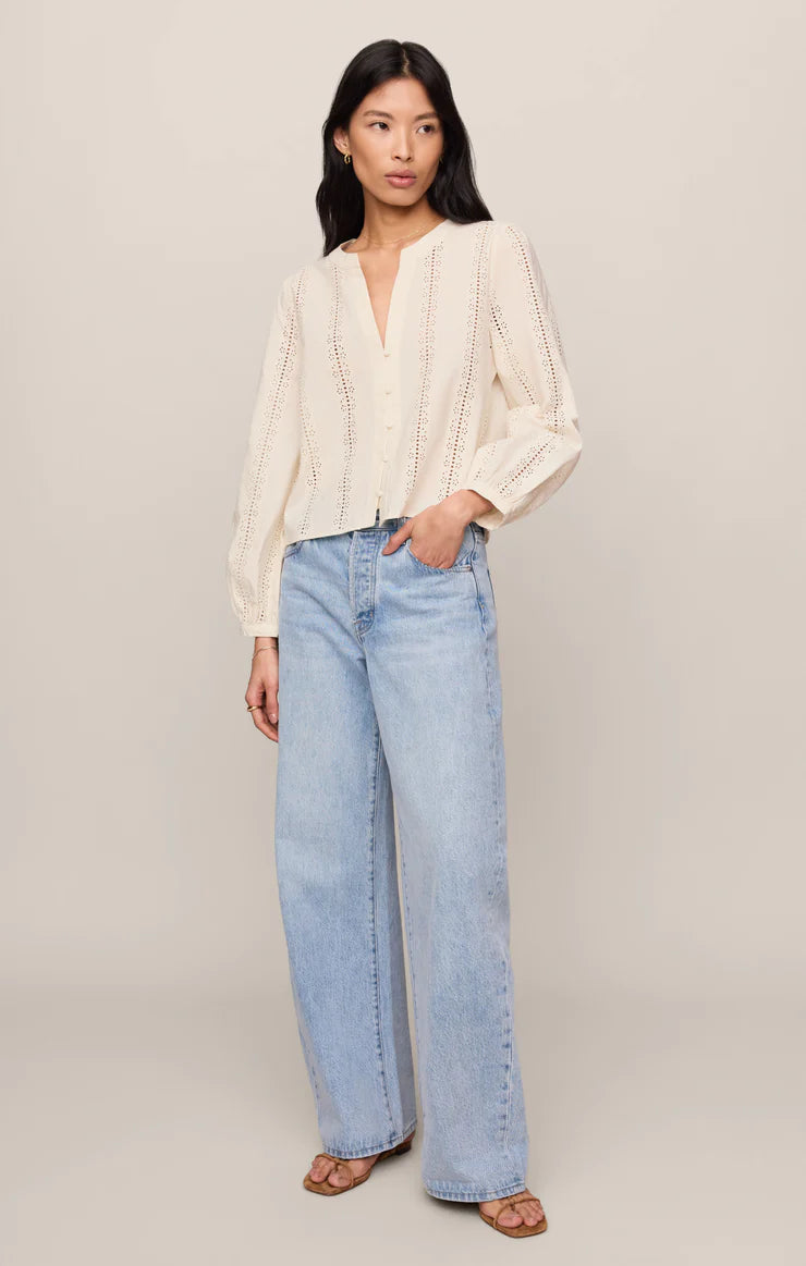 Z Supply Louella Button Up Top - CLOUD