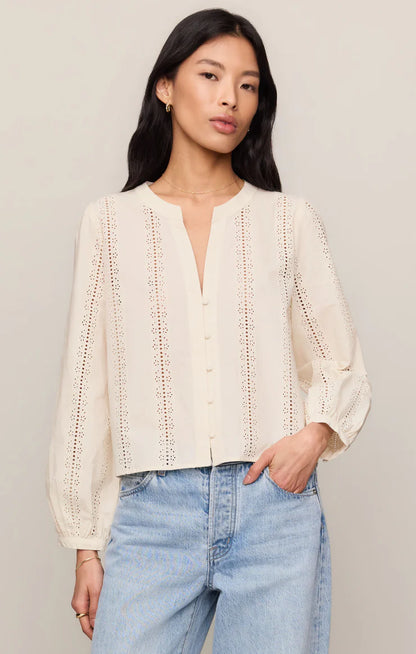 Z Supply Louella Button Up Top - CLOUD