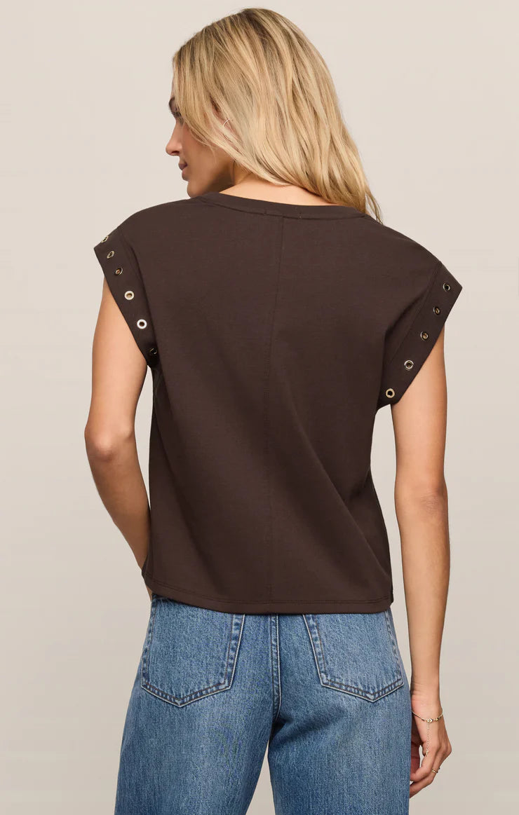 Z Supply Camino Grommet Top - DARK CHOCOLATE
