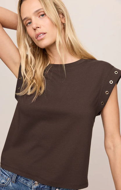 Z Supply Camino Grommet Top - DARK CHOCOLATE