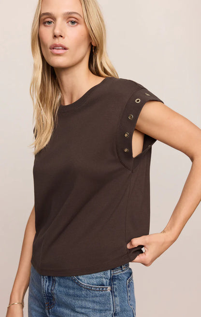 Z Supply Camino Grommet Top - DARK CHOCOLATE
