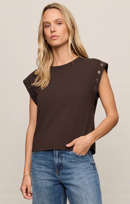 Z Supply Camino Grommet Top - DARK CHOCOLATE