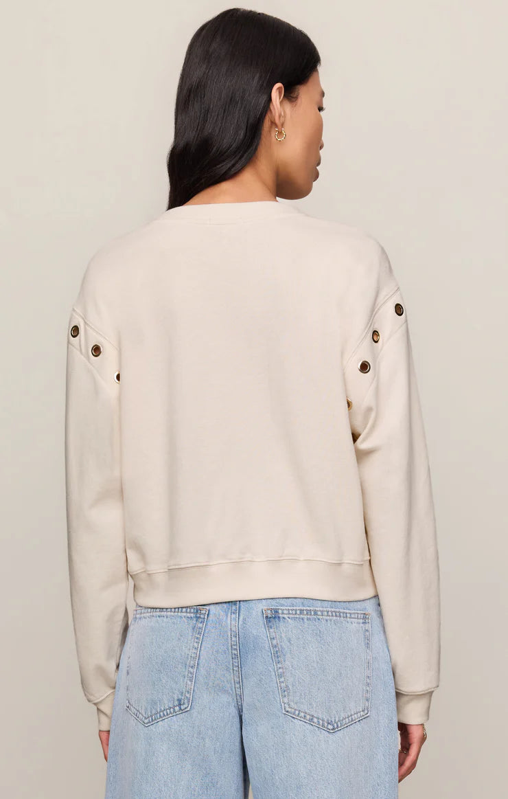 Z Supply Axel Grommet Sweatshirt - SANDSTONE