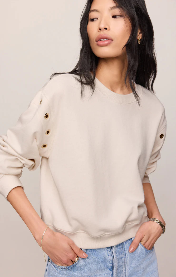 Z Supply Axel Grommet Sweatshirt - SANDSTONE