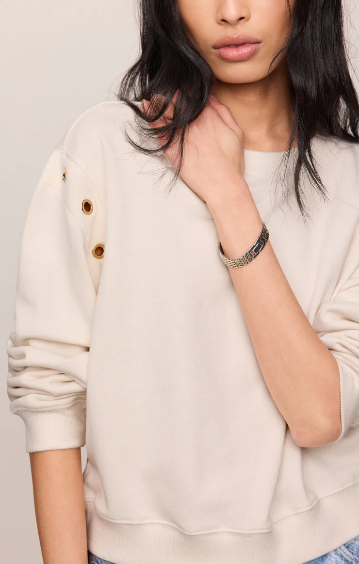 Z Supply Axel Grommet Sweatshirt - SANDSTONE