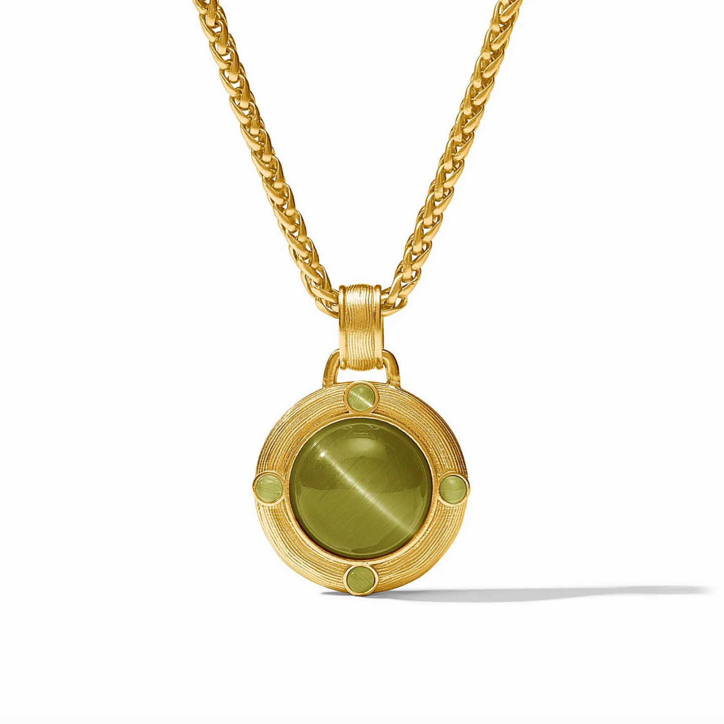 JV Cobblestone Demi Necklace GREEN CAT'S EYE