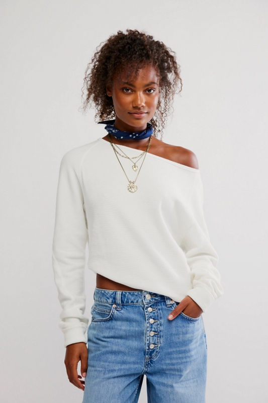 Free People Jess Long Sleeve - CLEAN IVORY
