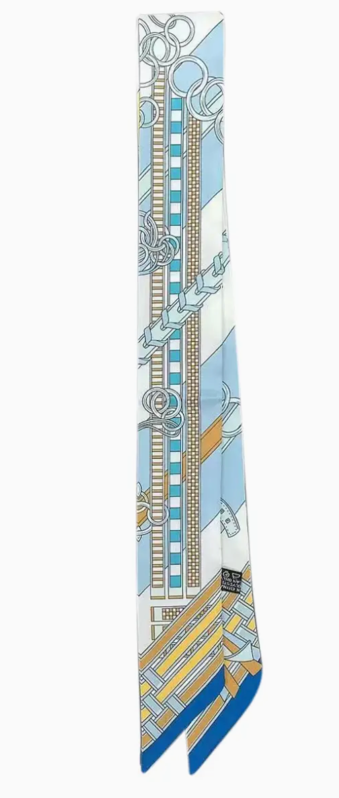 GE Chain Print Scarf LIGHT BLUE