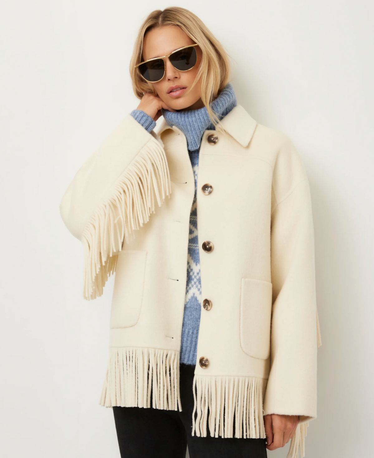 FT Yara Fringe Jacket CREAM
