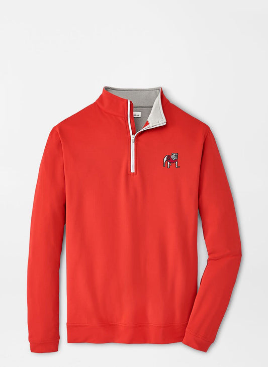 Peter Millar UGA Perth Solid Stretch Quarter-Zip - RED