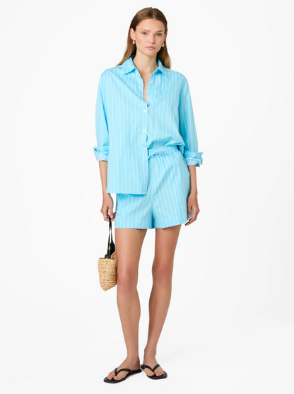 FC Alexis Poplin Stripe Shorts BLUE LAGOON