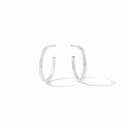 JV Windsor Hoop SILVER/CUBIC ZIRCONIA - S