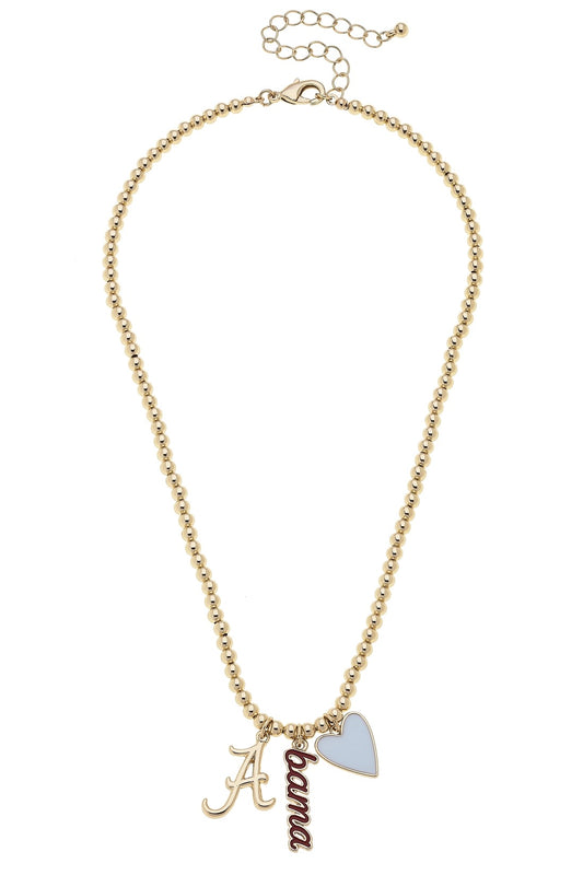 CS BAMA Ball Bead Charm Necklace GOLD