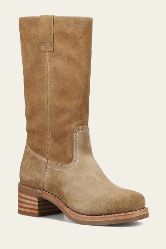 FRYE 12R Campus Boot - TAN BUCK - COW SUEDE