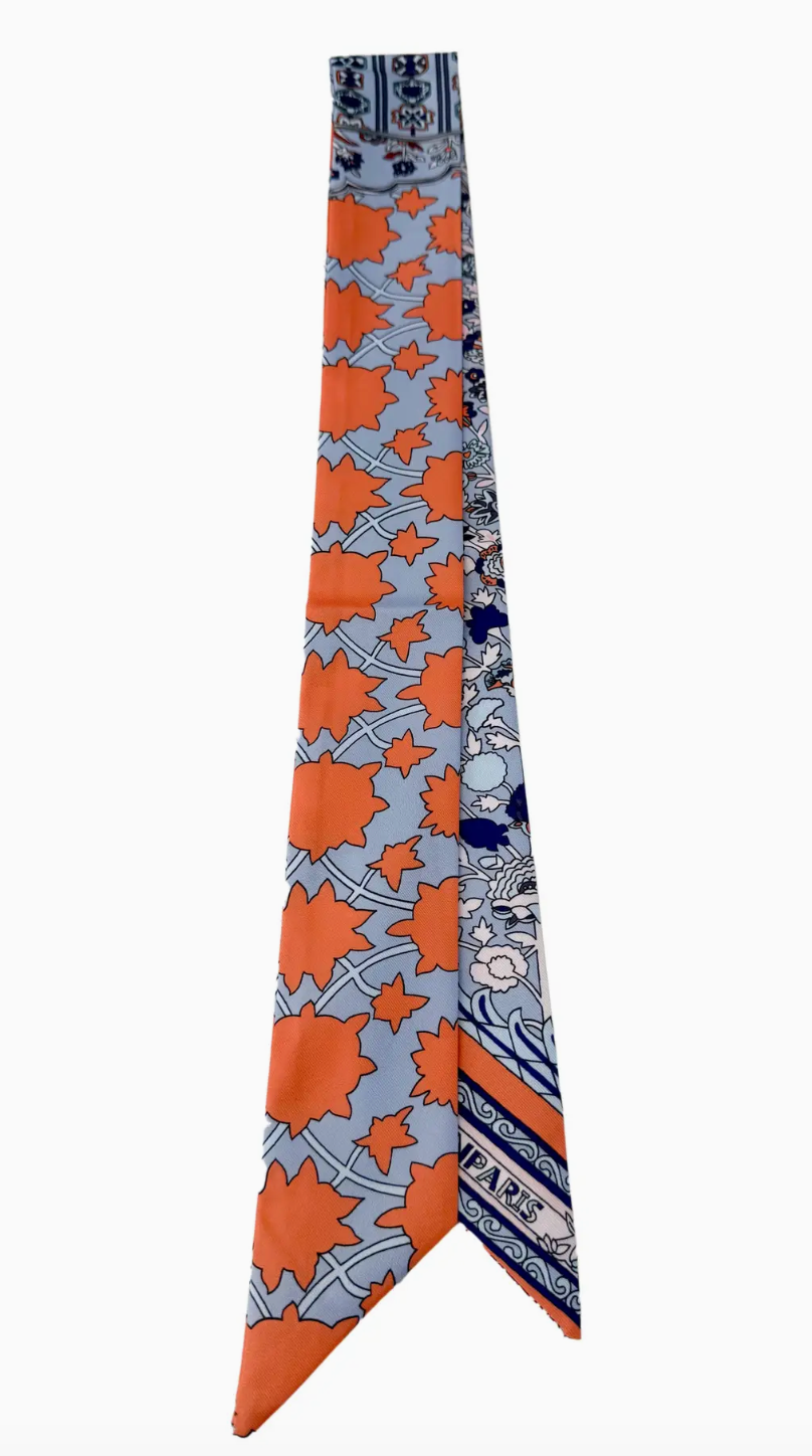 GE Floral Scarf ORANGE/BLUE