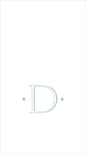 Caspari Antique Initial Boxed Linen Guest Towel ROBIN'S EGG - D