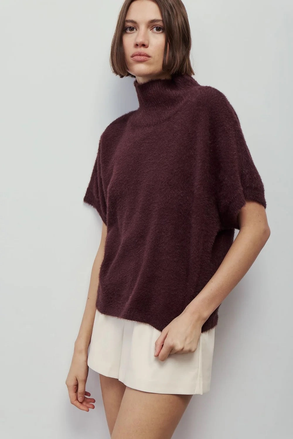 MN Jovani Mock Neck Sweater MARRON