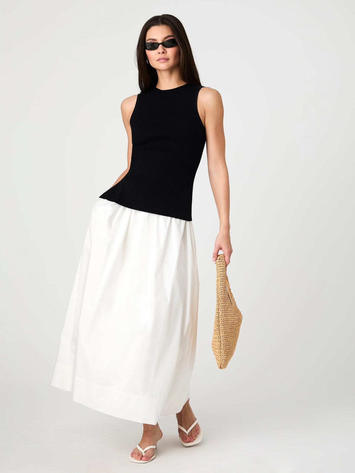 FC Mozza Rib Tank Top BLACK