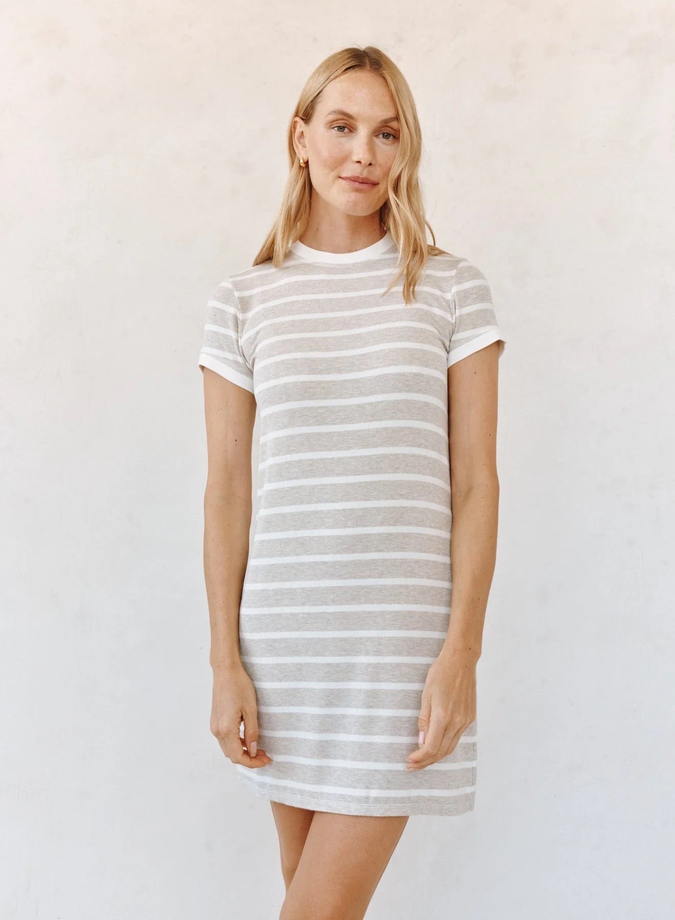 Bella Dahl Tee Shirt Dress - SAND STRIPE