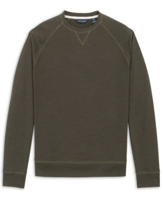 Scott Barber Stretch Wool Blend Crew - COCOA