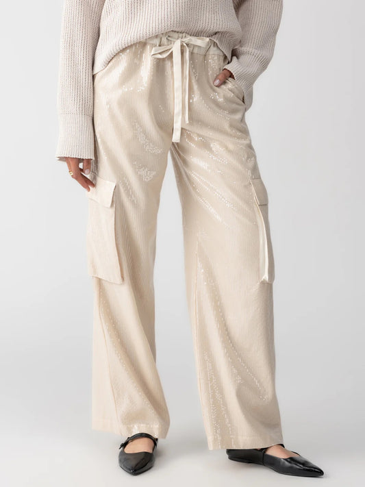 SA Pull-On Sequin Cargo FROSTED ALMOND