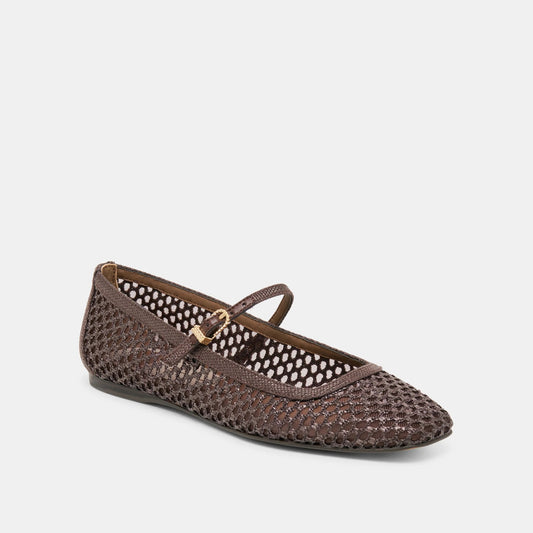 Dolce Vita Reyes Ballet Flats - CHOCOLATE WOVEN RAFFIA