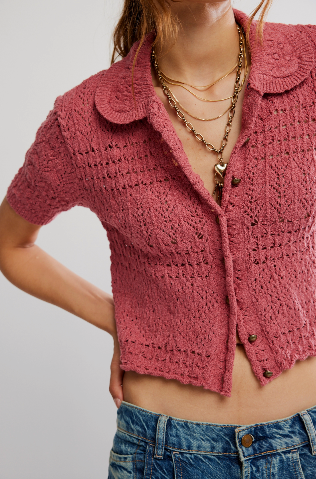 Free People Daylight Cardigan - FADED ROSE