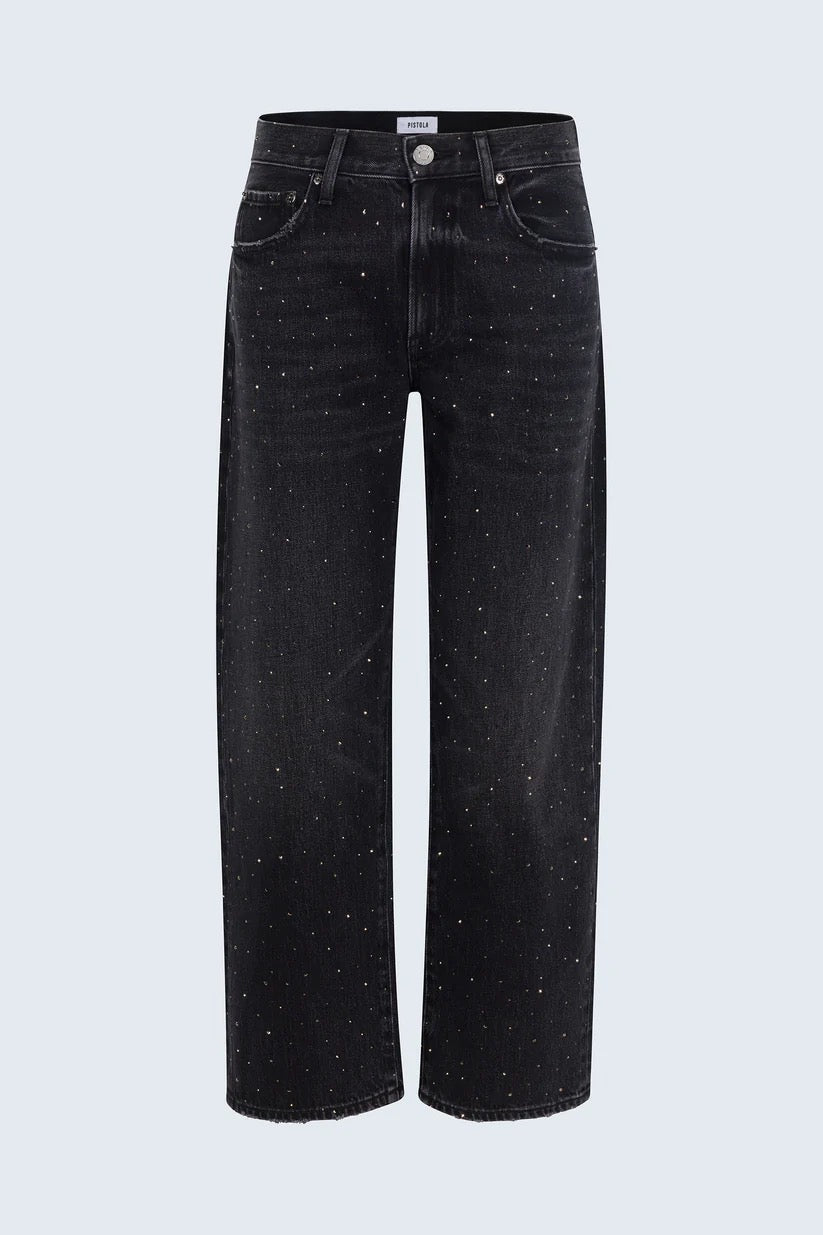 Pistola Lexi Mid Rise Bowed Straight Jean - SILVER SCREEN