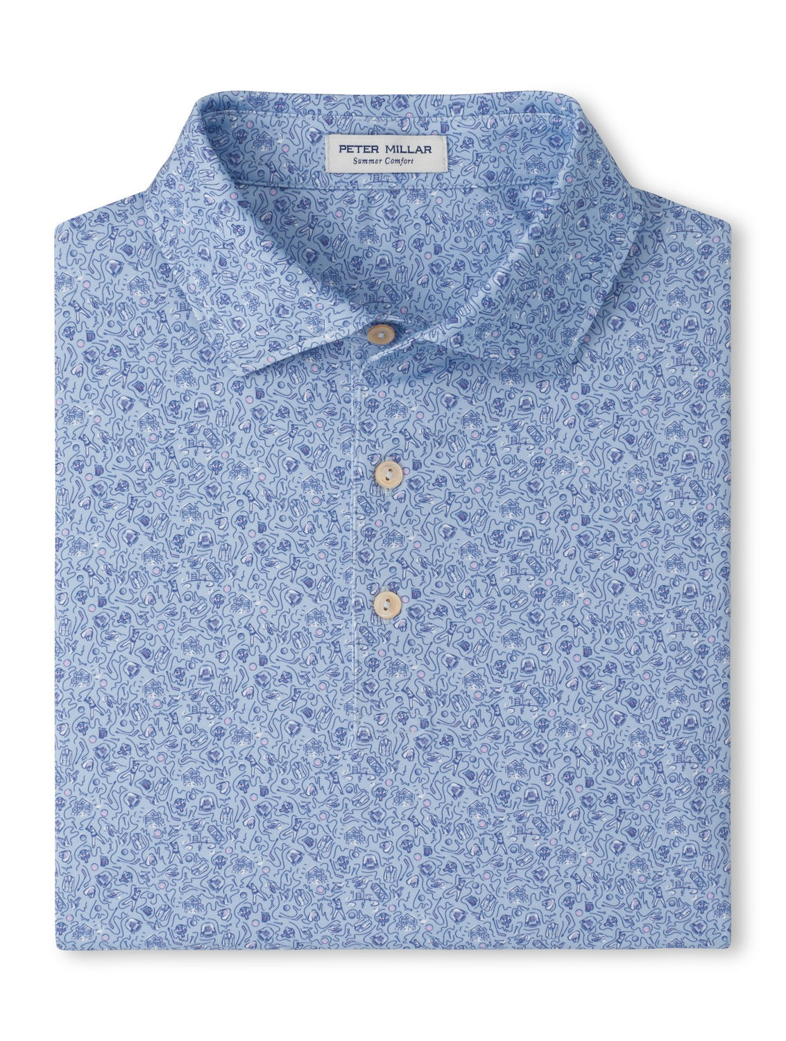 Peter Millar Parker Performance Jersey Polo - STREAM BLUE
