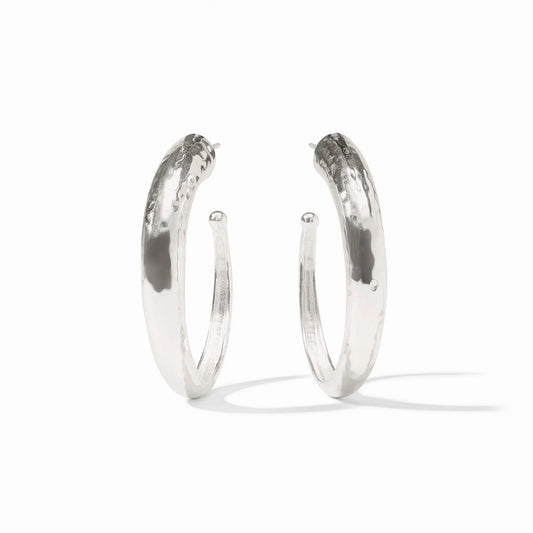 JV Hammered Hoop SILVER - L