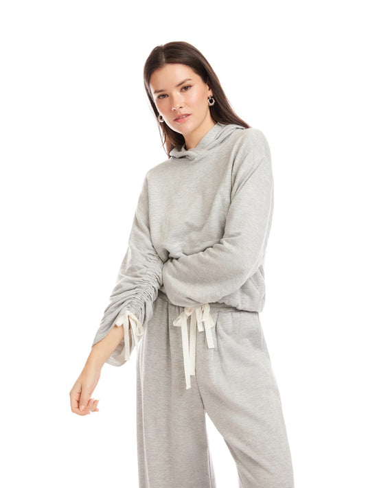 FT Makenna Bubble Sweatshirt LIGHT HEATHER GREY