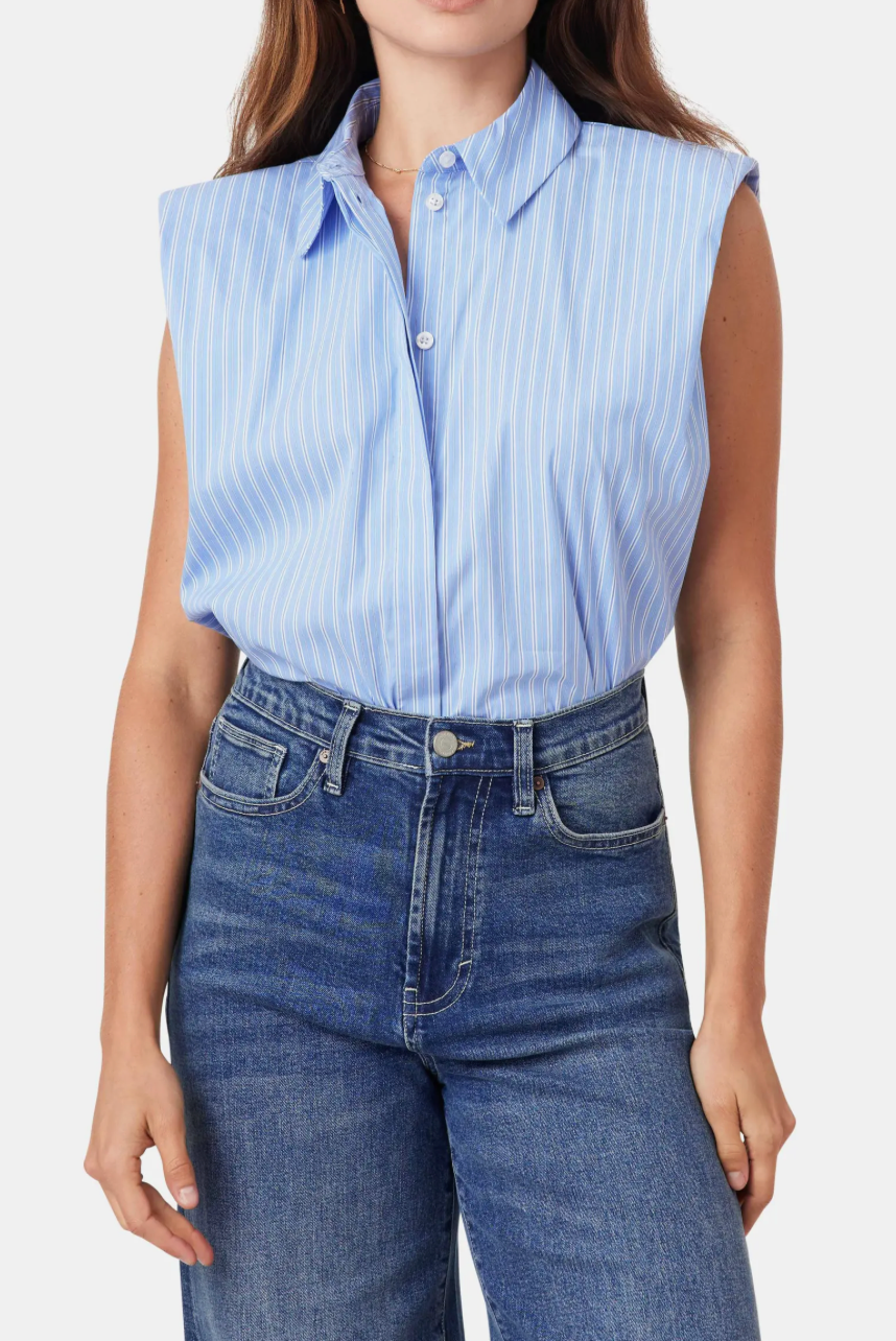 HAB Sleeveless Shoulder Pad Shirt BLUE